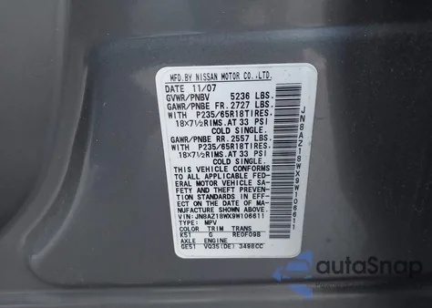 2009 Nissan Murano Sl z USA, uszkodzony, nr VIN JN8AZ18WX9W106611